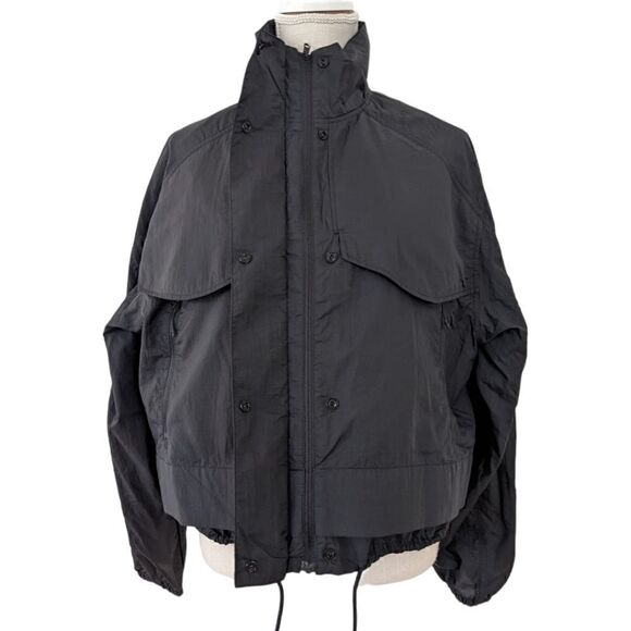 Athleta Canopy Parachute Jacket Short Black Lightweight Windbreaker Size M NWT - Picture 4 of 13